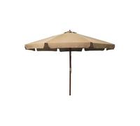 vidaXL Parasol avec mât en bois 330 cm Taupe Gris