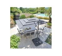 Parasol 4x3 m Melhia multi toiles oléfine anthracite Hespéride