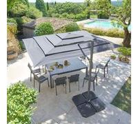 Parasol Hesperide Parasol 4x3 m Melhia multi toiles oléfine anthracite Hespéride - Anthracite