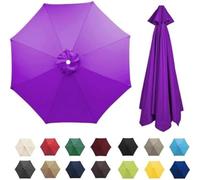 Parasol 6/8 Branches, Violet, 2,70 M (2,3/2,5/2,7/3/3,50 M), Convient Pour Terrasse, Balcon, Piscine, Jardin. 8 Baleines.