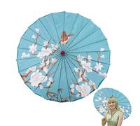 Parasol | 81,3 cm en tissu de soie d'art classique - Portable en tissu de soie - Costume de cosplay en fleur de prunier - Accessoires de danse pour femmes et filles - Photographie