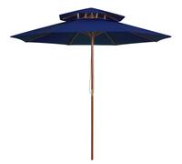 Parasol à Deux Étages avec Mât en Bois Pare-soleil Abri Rouge Bordeaux vidaXL