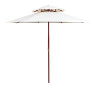 Parasol à Deux Étages avec Mât en Bois Pare-soleil Abri Rouge Bordeaux vidaXL