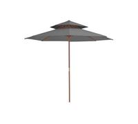 Vidaxl Parasol Double Avec Mât En Bois 270 Cm Anthracite