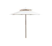 Vidaxl Parasol À Deux Étages Avec Poteau En Bois Blanc Crème Blanc
