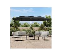 vidaXL Parasol à double tête anthracite 449x265 cm, parasol de jardin, parasol d'extérieur, parasol de patio, parapluie, 362947 Gris G