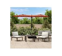 Vidaxl Parasol De Jardin À Double Tête Terre Cuite 316x145 Cm