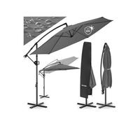 Parasol - TECTAKE - Parasol à pied déporté ARTEMIS, pivotant à 360°, inclinable, polyester hydrofuge, Ø 300 cm - Gris