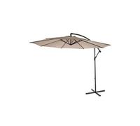 Parasol Acerra, Ø 3m inclinable, polyester/acier 11kg sable-beige sans socle