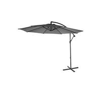 Parasol Acerra Ø 3m inclinable polyester acier 11kg gris sans socle