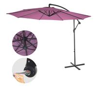 Parasol Acerra, Parasol Parasol, Ø 3m Inclinable, Polyester/Acier 11kg Rouge Lavande Sans Socle Violet