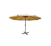 Parasol Aluminium Meran Pro Ø 5m Avec Volant Crème Gris