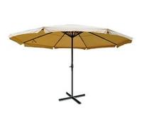 Parasol Aluminium Meran Pro Ø 5m Avec Volant Crème Gris