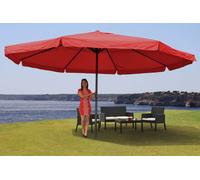 Parasol Aluminium Meran Pro Ø 5m Avec Volant Bordeaux Rouge