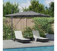 vidaXL Parasol Déporté Roma avec LEDs Sable 286x285x270 cm Aluminium