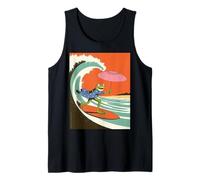 Parasol Amusant Grenouille Surf Vague Kimono Humour Japonais Débardeur