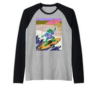 Parasol Amusant Grenouille Surf Vague Kimono Humour Japonais Manche Raglan