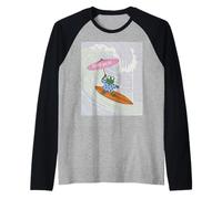Parasol Amusant Grenouille Surf Vague Kimono Humour Japonais Manche Raglan