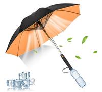 Parasol Anti-UV Avec Ventilateur, Parapluie Ventilateur Brumisateur, Parasol Rafraîchissant Avec Ventilateur Intégré, Pare-soleil Rechargeable, Protection UV, Pour La Plage, Le Sport, Les Promenades