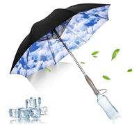 Parasol Anti-UV Avec Ventilateur, Parapluie Ventilateur Brumisateur, Parasol Rafraîchissant Avec Ventilateur Intégré, Pare-soleil Rechargeable, Protection UV, Pour La Plage, Le Sport, Les Promenades