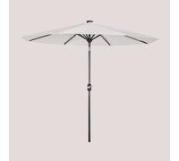 Parasol Avec Lumière En Tissu Et Acier (Ø270 Cm) Uzombras Blanc Gardenia Blanc