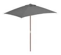 Parasol avec mât en bois 150 x 200 cm anthracite Helloshop26 02_0008109