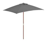 Parasol avec mât en bois 150 x 150 x 200 x 235 cm bois marron