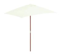 Parasol avec mât en bois 150 x 200 cm sable Helloshop26 02_0008111