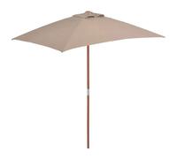 Parasol avec mât en bois 150 x 200 cm taupe Helloshop26 02_0008112