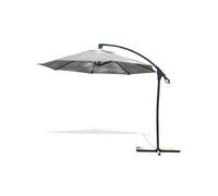 DCB Garden Parasol déporté Malaga – 3 x 3 m, aluminium, manivelle, gris