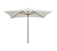 Vidaxl Parasol Avec Poteau En Bois 200 X 300 Cm Blanc Crème