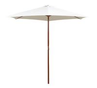Parasol avec poteau en bois 270 x 270 cm blanc crème Helloshop26 02_0008140