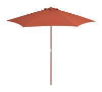 Parasol avec Poteau en Bois 270x270 cm Vert Jardin Patio Terrasse vidaXL