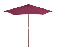Vidaxl Parasol D'extérieur Avec Mât En Bois 270 Cm Rouge Bordeaux