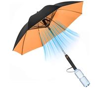 Parasol avec ventilateur intégré, parasol avec ventilateur et nébuliseur - Parapluie avec protection solaire avec bloc UV et ventilateur | Parasol portable avec protection UV pour plage, sport,