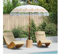 Parasol balinais - 215 x 215 x 260 cm - Crème - COCO -(1 pc) - Coton - Protection UV 333kfe22q