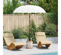 Parasol Balinais Crème 180-190 Cm Coton, Bois Massif