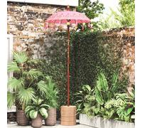 Parasol Avec Base 250 Cm Coton, Bois