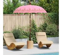 Parasol balinais avec base Rose Coton, Bois massif et Bambou de Jardin vidaXL vi