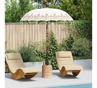 Parasol balinais Coton, Bois massif et Bambou de Patio Ombre Jardin vidaXL vidaX