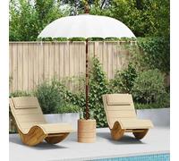 Parasol Balinais Crème 180-190 Cm Coton, Bois Massif