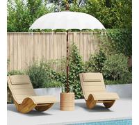 Parasol balinais - Crème - 185 x 185 x 260 cm - En coton massif - Sculpté à la main - Pour jardin, terrasse, protection solaire d'extérieur - Avec entretoises en bambou, cloches et pompons