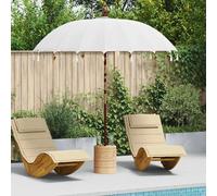 Parasol Balinais Crème 210-220 Cm Coton, Bois Massif