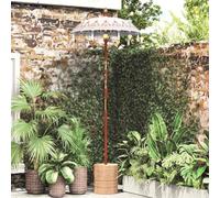 Parasol balinais - Crème - Bâton en bois de bambou sculpté à la main - 95 x 95 x 260 cm - Protection solaire pour l'extérieur, auvent de terrasse, tissu d'ombrage - Protection solaire de jardin