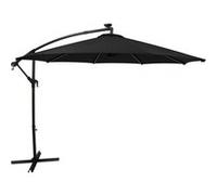 Parasol Banane à Mât Déporté Noir à LED 3 m Jardin Terrasse Parapluie Noir