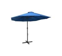Parasol - Bleu - 460 x 270 cm - Double toit - Aluminium - Manuel