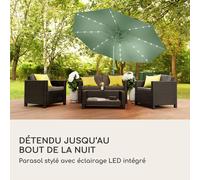 Parasol Blumfeldt Calais LED cadre aluminium toile polyester UV 50 Vert