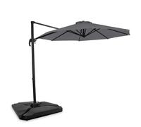 Parasol cantilever Bardolino 300cm - Premium parasol - Gris | Incl. 4 dalles de parasol remplissables