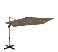 Parasol cantilever Pisogne 300x300cm - Parasol haut de gamme - aspect bois | Taupe