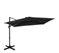 Parasol déporté carré 3x3m - Rotation 360°C - Angle d'inclinaison réglable - Résistant aux UV - Anthracite- noir - Parasol Pisognge